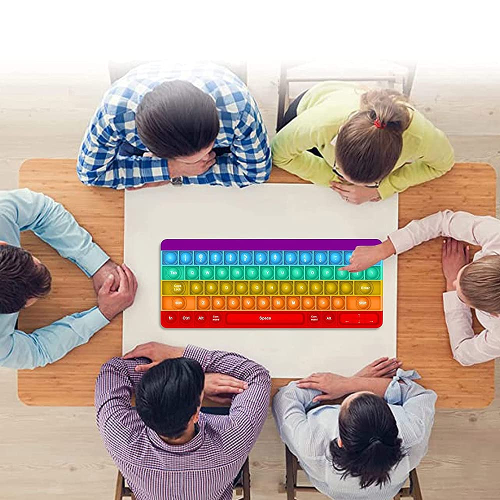 Push Toy Pop Bubble Fidget Sensory Toys Push It Pop Fidget Toys Macaron Keyboard Shape, Pop Silicone Popper Toy Anxiety Stress R