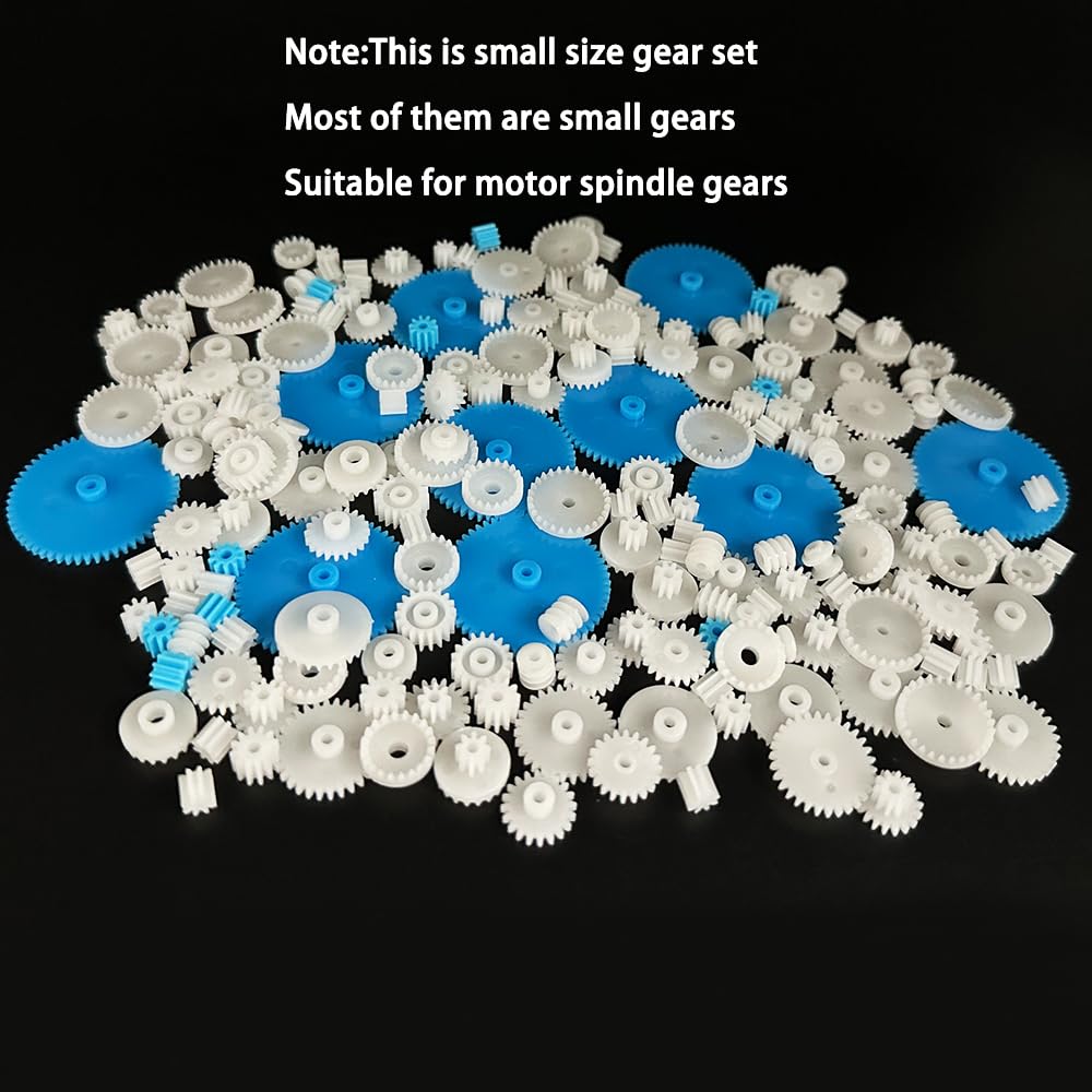 200Pcs Module 0.5 Plastic Gear Single Gear Spindle Gear Small Motor Gears For Dc Motor Rc Car Robot Diy Model Toy Parts (White,B