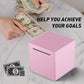 Adults Safe Piggy Bank Made Of Stainless Steel,Can Only Save The Piggy Bank That Cannot Be Taken Out (Pink, 4.72In)
