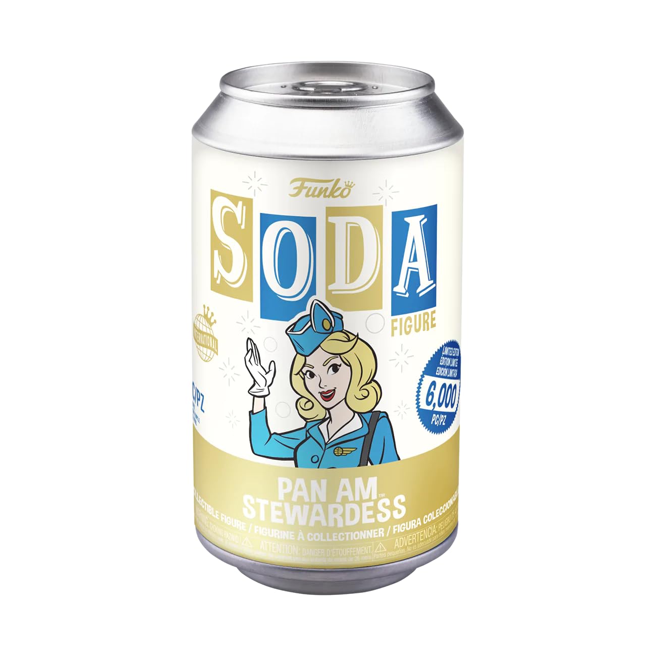 Funko Vinyl Soda, Pan Am, Stewardess, 1/6 Odds For Rare Chase Variant, Pan,Am, Collectable Vinyl Figure, Gift Idea, Official Merchandise, Toys For Kids & Adults, Ad Icons Fans