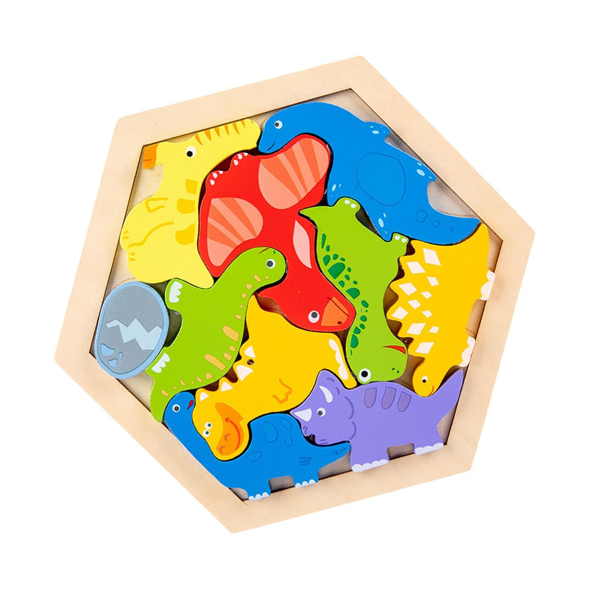 Merishopp Wooden Infant Puzzles Cute For Kids Beginner Preschool Educational Activity Pattern F| Baby Learning Toy | Infant Acti