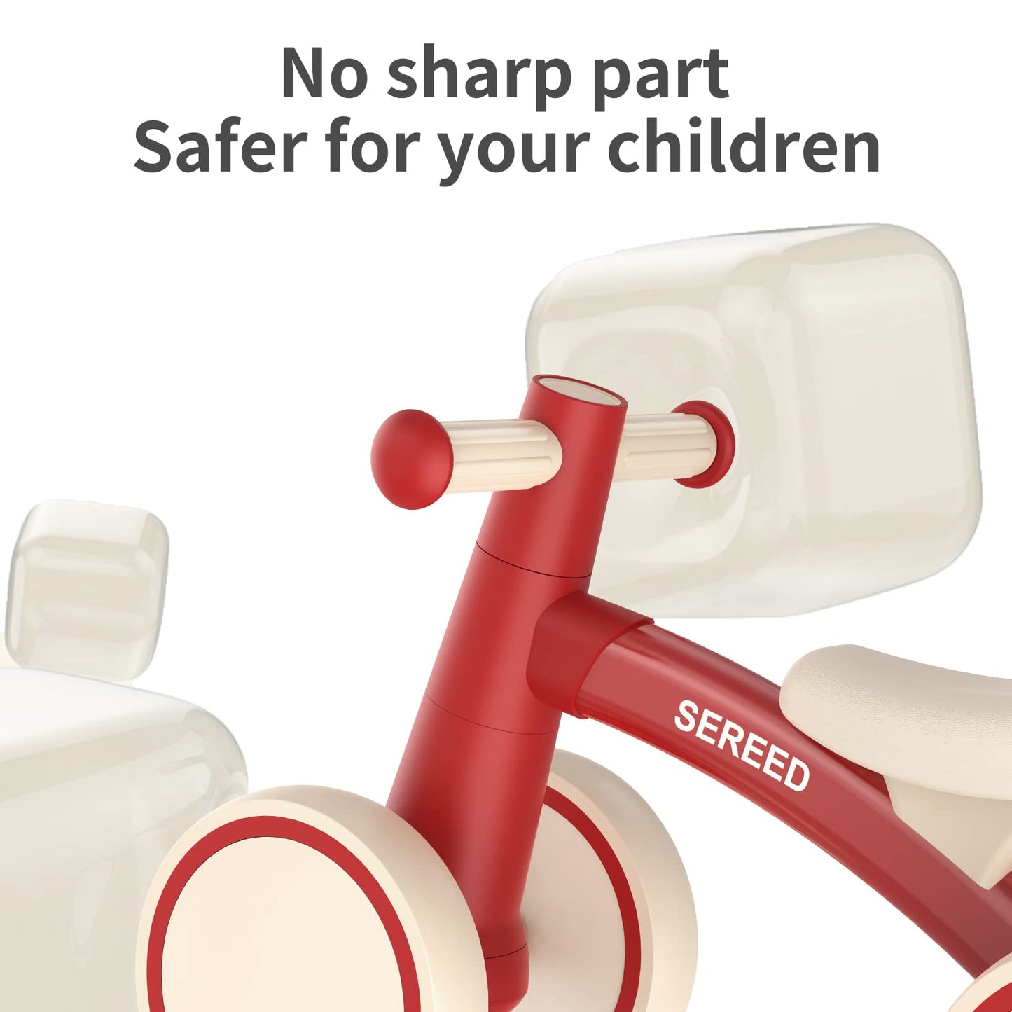 SEREED Balance Bike for 1 Year Old, 10" Aluminum Frame, Red, Model UD30, Baby's First Bike for Boys and Girls