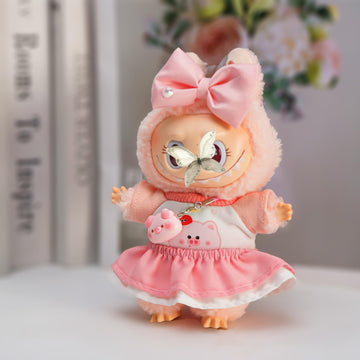 4Set 6.7In/17Cm Doll Clothes, Premium Outfit With Miniature Accessories For Ropa Para Doll Collection(Pink)