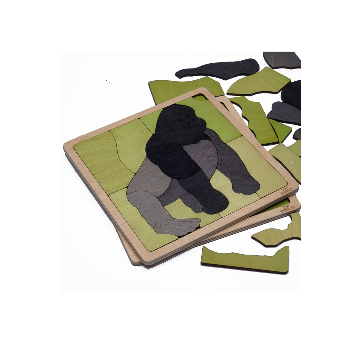 Mountain Gorilla Wooden Puzzle | 15 Pieces Jigsaw Puzzle | Endangered Animals For Kids 3 Years And Above
