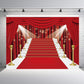 Inrui Red Curtain Stage Photography Background Red Carpet Film Red Curtain Stars Celebrity Party Banner Backdrop (7X5Ft)