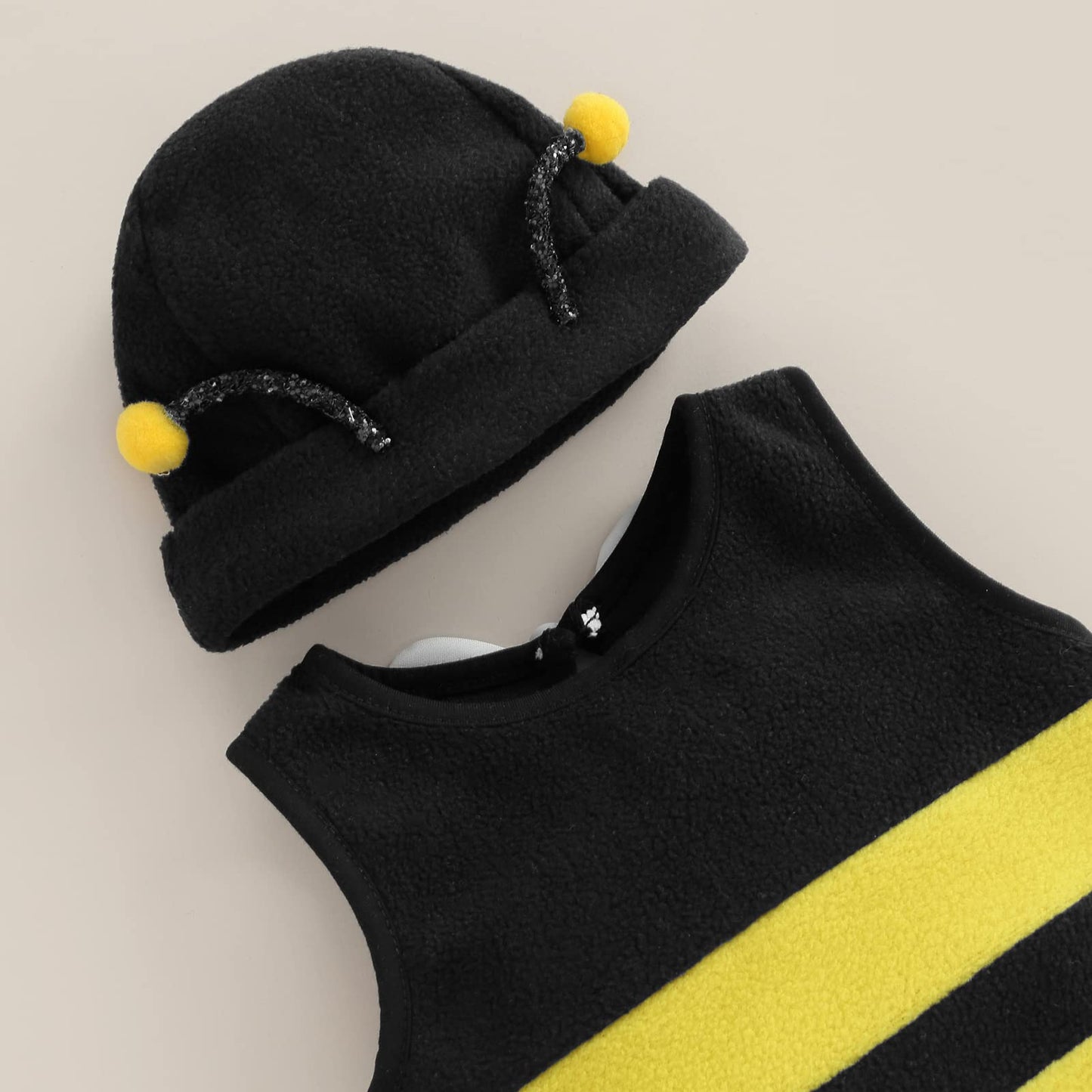 Mersariphy Infant Baby Outfits Girl Boy Cartoon Bees Romper Baby Halloween Costumes Fall Clothes With Hat (Stripes, 0-6 Months)