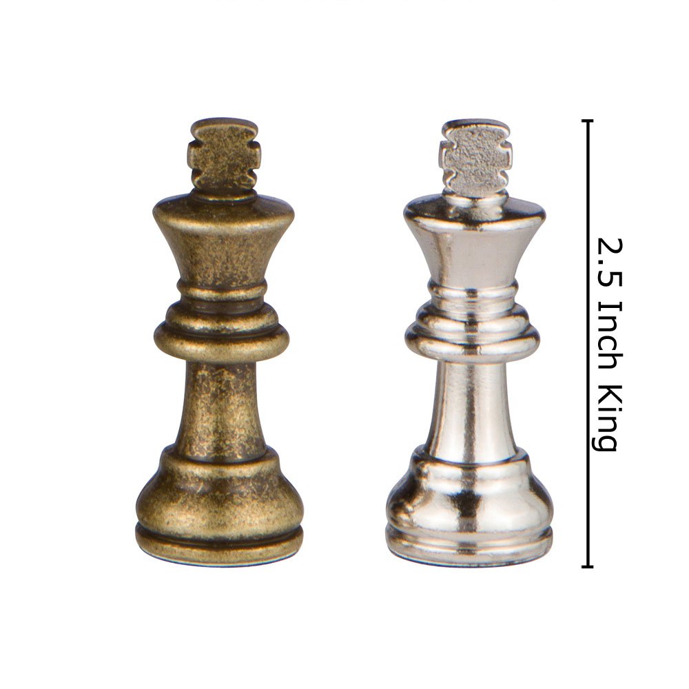 Odysseus Metal Weighted Chess Pieces With 2.5 Inch King And Extra Queens, Pieces Only, No Board