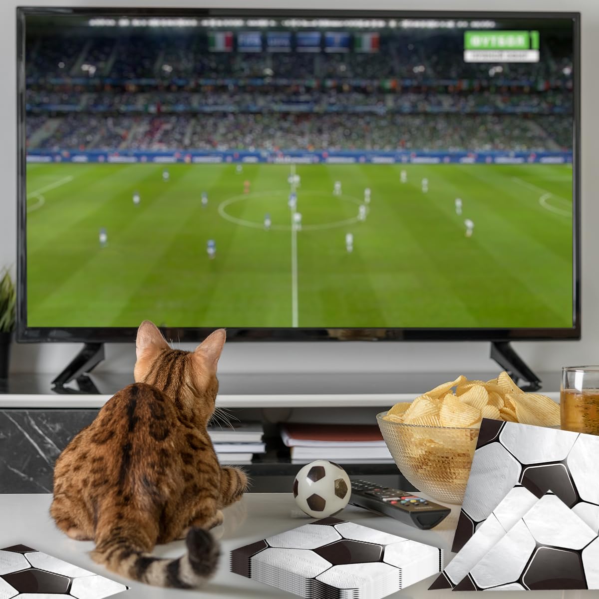 40Pcs Sports Themed Napkins-Sports Party Decorations All Star Basketball Football Baseball Soccer Disposable Paper Napkins For B