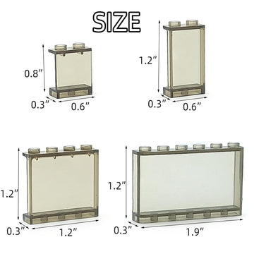 Zhx 72Pcs Clear Transparent Window House Building Brick Toy Classic Flat Plates Pieces And Parts Block Compatible With Major Brands (Black Mix)