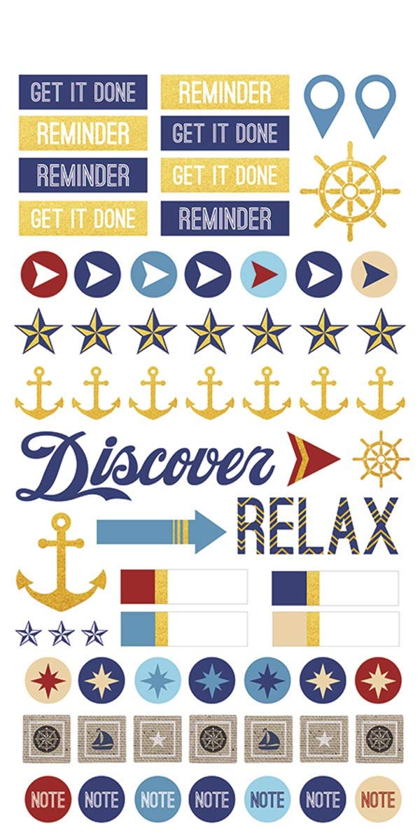 Paper House Productions STPL-0005 Stickers, 3-pack, Nautical 3 Count