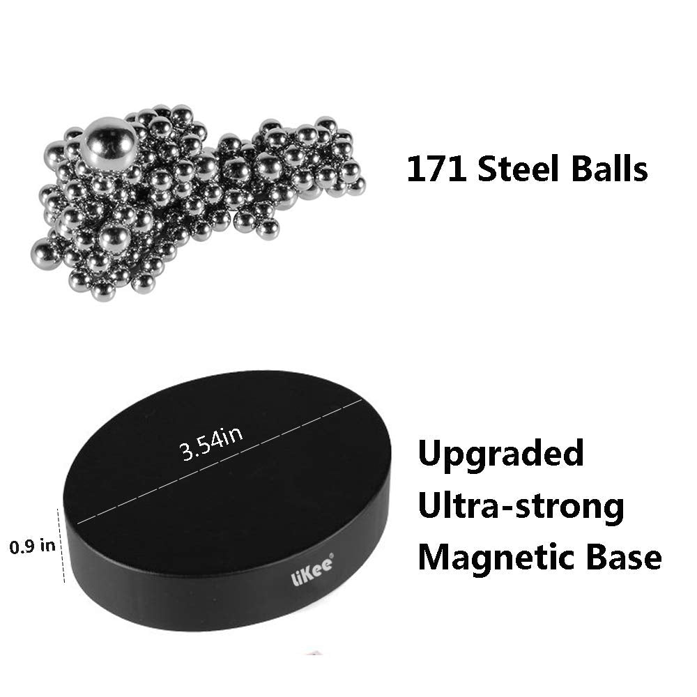 Likee Magnetic Fidget Toys Desk Decor For Stress Relief (Black-Silver)