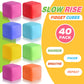 40 Pack Slow Rising Stress Cube Fidget Toys, Squishy Balls Sensory Fidget Toys For Kids Adults, Square Shape Fidgets For Classro