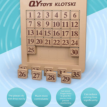 Liangcuber Qy Toys 6X6 Klotski Puzzle Magnetic Sliding Number Puzzle Abs Brain Teasers Toy Tangram Jigsaw Intelligence (35-Digit