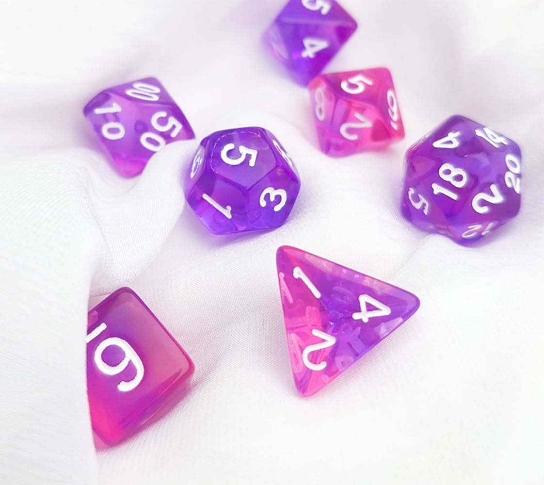 vvpesca Purple DND Dice Set, Pop Color D&D Stuff, - Polyhedral Dice Set for DND Accessories, Dungeons and Dragons, Role Playing
