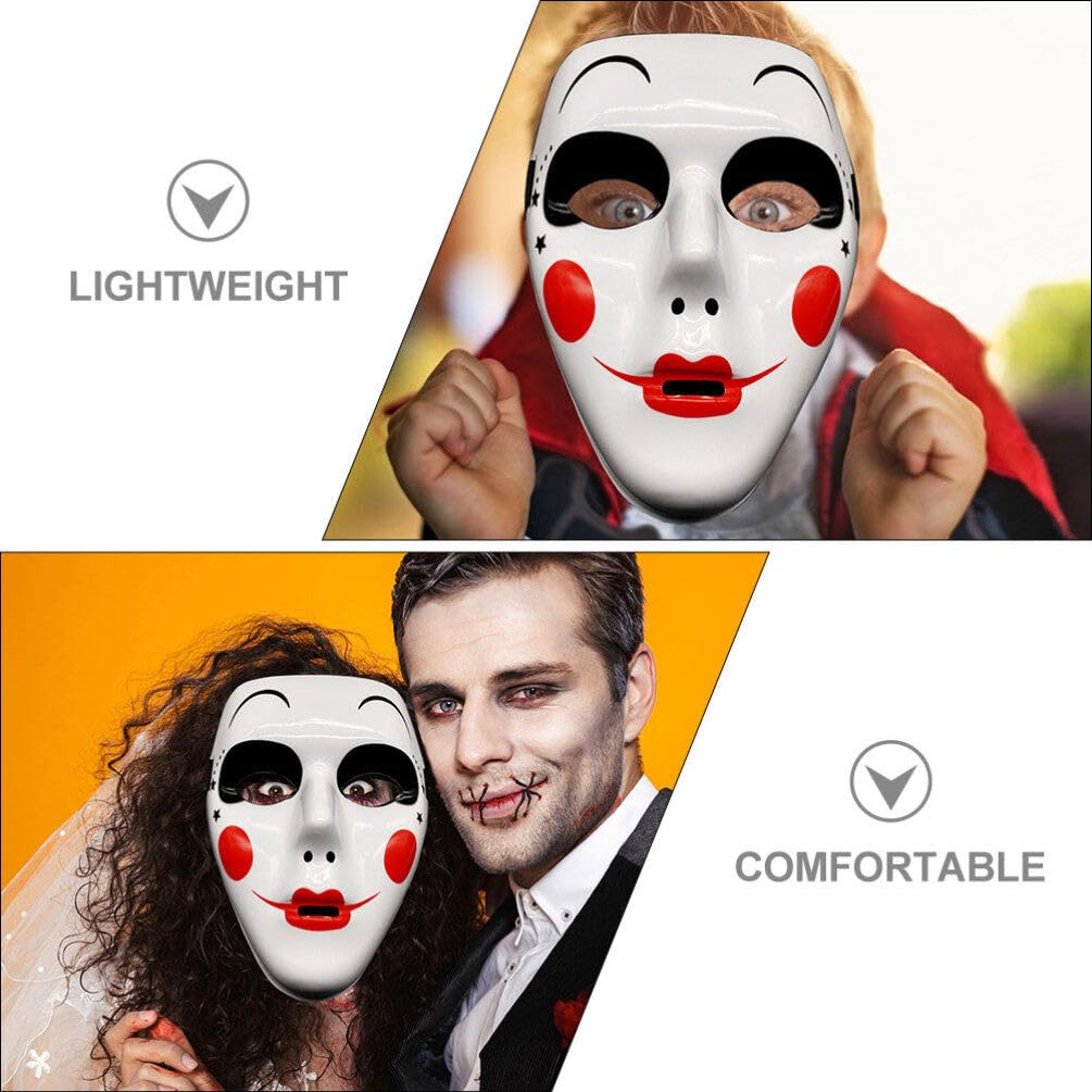 TOYANDONA 3pcs Party Mask Jester Costume Creepy Mask Full Face Mask Costume Cosplay Prop Costume Masks Fancy Dress Masks Diy Whi