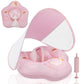Loowarts Baby Float With Canopy,Infant Pool Float With Safety Seat,Baby Swimming Float & Swim Float & Water Float Upf50+ Uv Prot