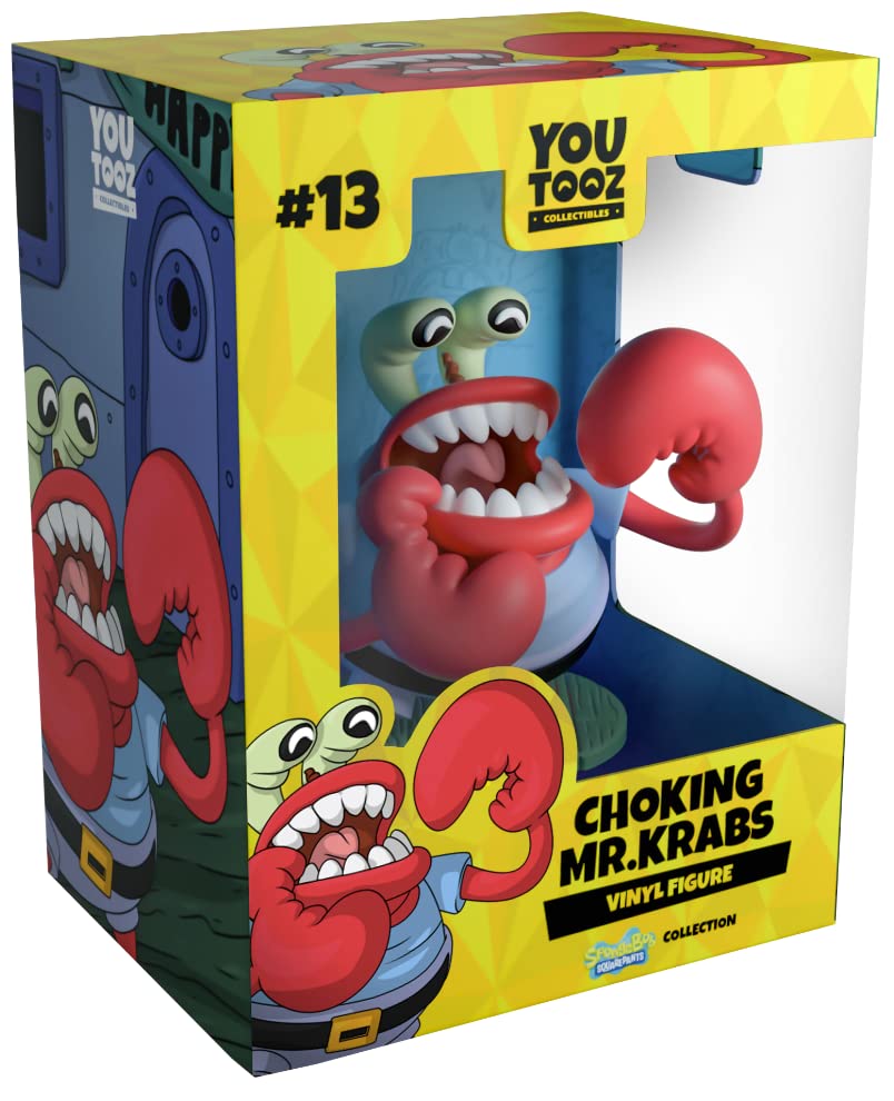 Youtooz Choking Mr Krabs Vinyl Figure, 3.6' Youtooz Spongebob Collectible Official Mr. Krabs Figurine From Spongebob Squarepants - Youtooz Spongebob Squarepants Collection