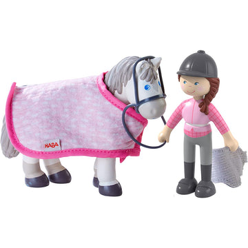 Haba Little Friends Horse Riding Play Set - Rider Sanya, Mare Saphira And Accessories