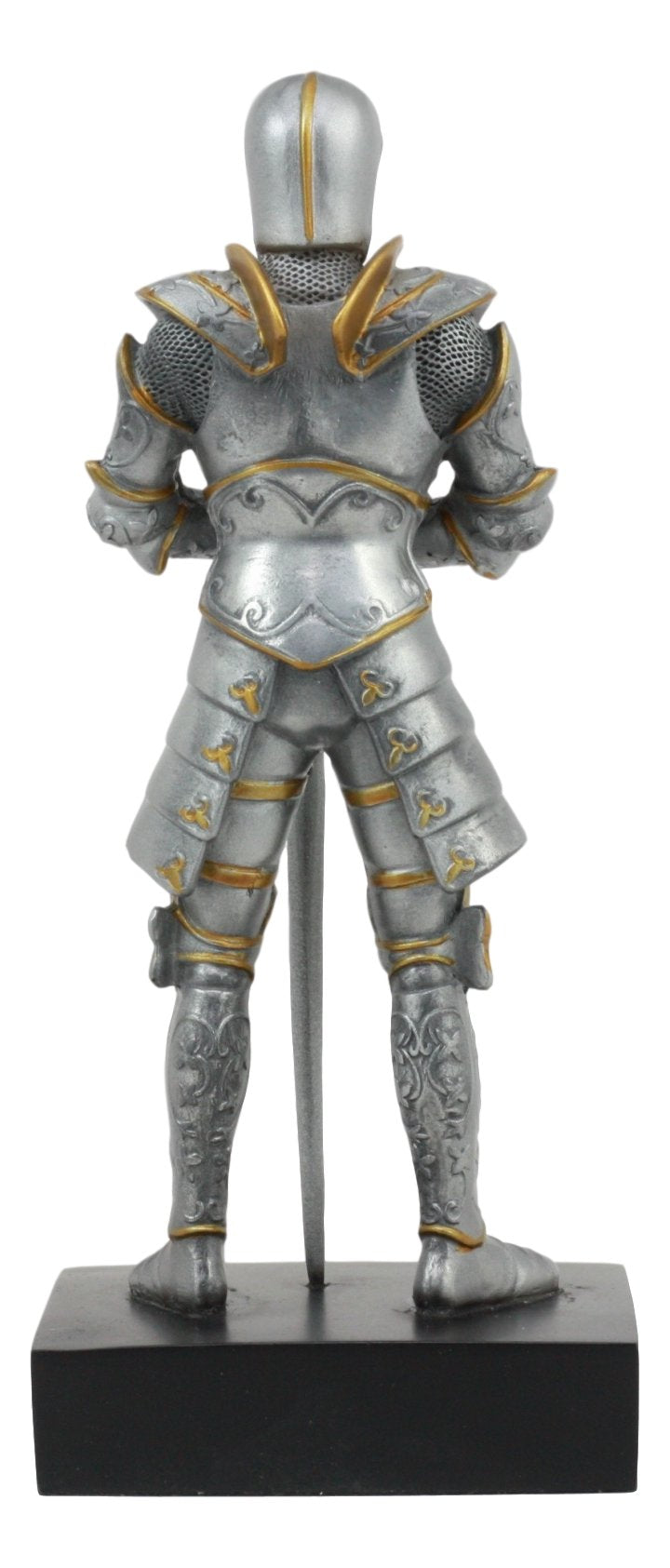 ITALIAN MEDIEVAL KNIGHT LONG SWORSMAN STATUE 9H FIGURINE ROYAL SUIT OF protective covering