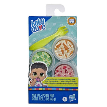 Baby Alive Solid Doll Food Refill, Includes 3 Doll Foods, 1 Fork, Toy Accessories For Kids Ages 3 Years Old And Up