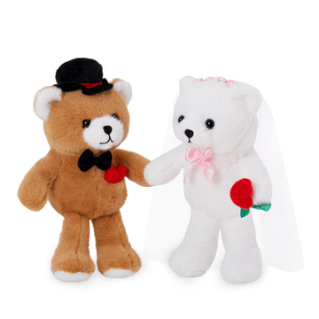 WEWILL Pink Valentines Teddy Bear Stuffed Animal with Love Heart 8 Inches Cute Love Bear Plush Toy Valentines Day Birthday for T