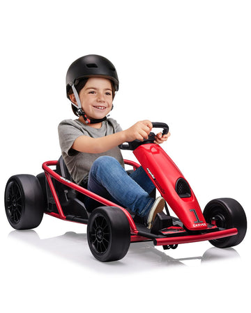 Garvee 24V Go Kart Car for Kids, 9Ah Battery 2x300W Motors 8.1MPH Fast Speed, Drifting Circling Riding Racing Car for 8+ Years, 