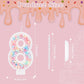 PEUTIER Birthday Candles - 0-9 Number Macaron Glitter Topper, 3x1.6 inch, White, Wax, Model 01061-70 for Parties & Annivers