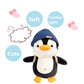 Fayuaku 9'' Penguin Stuffed Animals Plush Cow Doll Kids Boys Girls Animal (Blue Penguin)