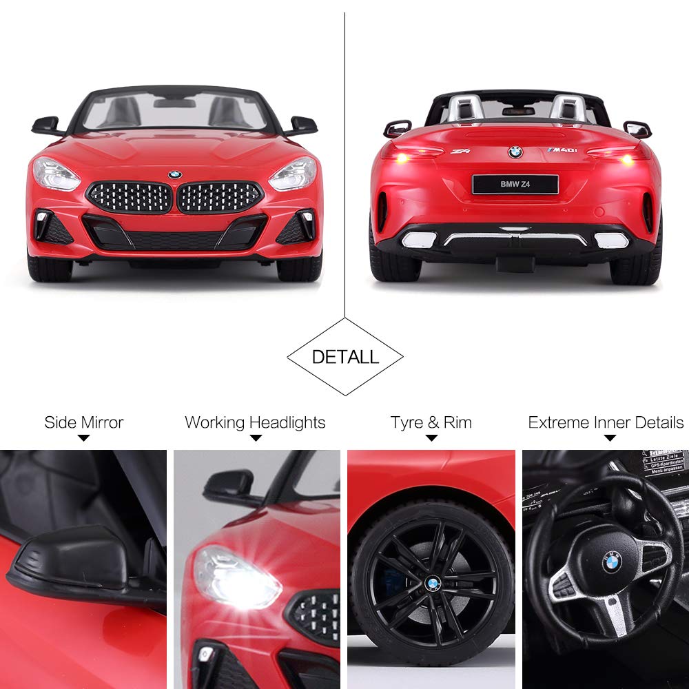 RASTAR BMW RC Car, 1/14 Scale BMW Z4 Roadster New Version Remote Control Car, Convertible Toy Car - Red / 2.4Ghz