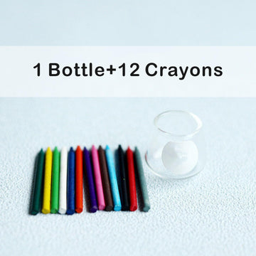Miniatures Crayon, Dollhouse Colored Crayon Pencil, With Glass, 1:12 Tiny Colored Crayon, For Dollhouse Accessories Making Craft