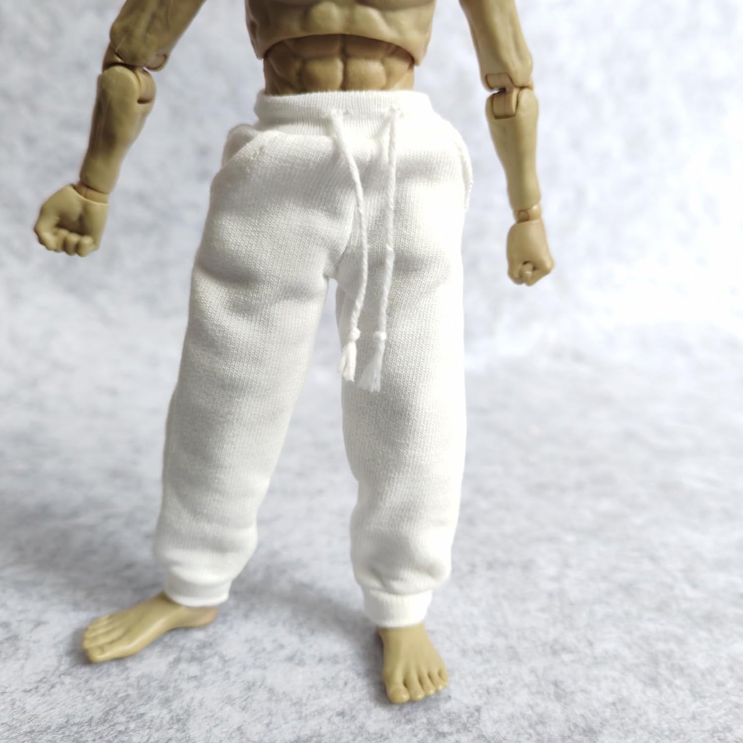 1/12 Scale Action Figure Sweat Pants Clothing For 1:12 6Inch Male Action Figure Doll (White)