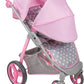 509 Crew: Cotton Candy Pink: Doll Travel System - Pink, Grey, Polka Dot -For Dolls Up To 18', Foldable, Retractable Canopy, Kids Pretend Play, Ages 3+