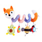 Jollybaby Baby Car Seat Stroller Toys, Plush Activity Hanging Spiral Activity Pram Crib With Music Box, Rattles, Squeaker For Babies Infant Boys Girls(Orange Fox)