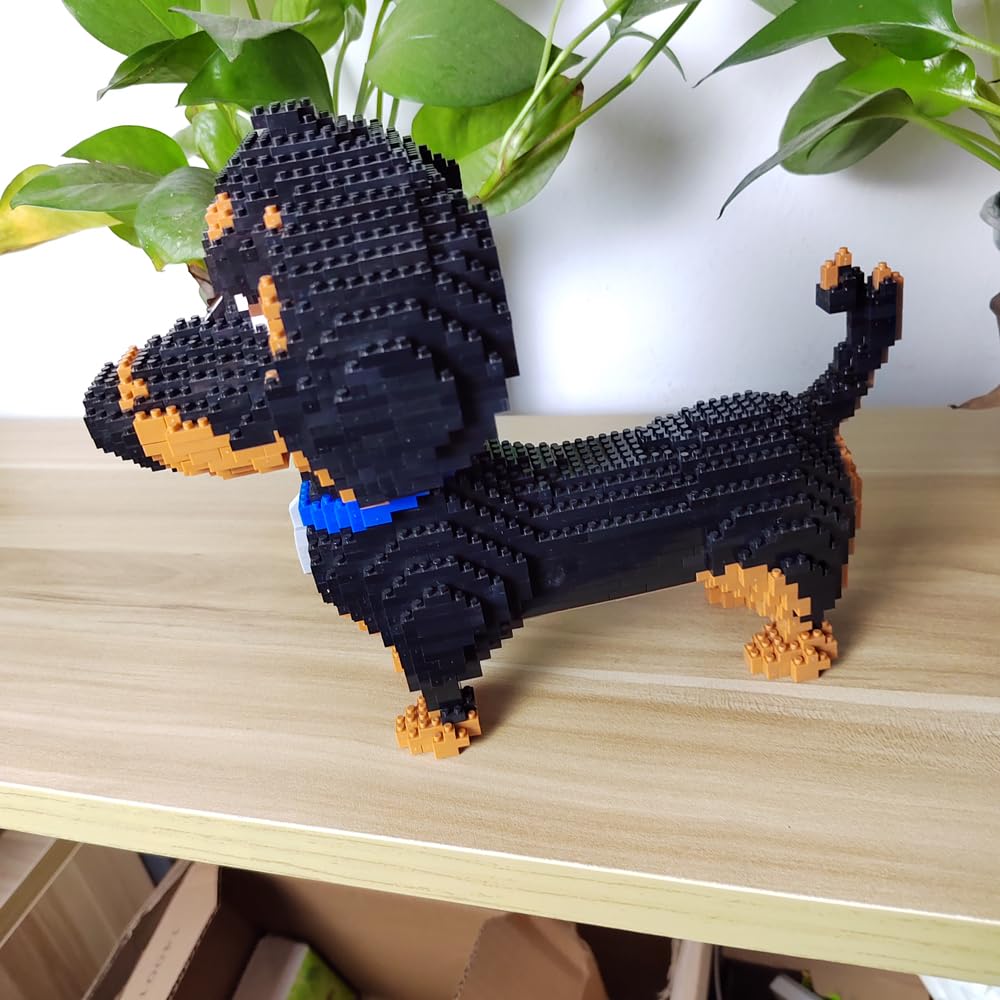 alltogetho Celebrate Your Love for Dogs with a 9inch Long Dachshund Model Micro Mini Building Blocks Set - an Educational & Recreational Toys
