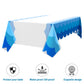 Irenare 3 Pcs Ocean Waves Theme Tablecloth Ocean 87 x 108 Inch Blue Rectangle Water Print Plastic Table Cover Sea Beach Mermaid