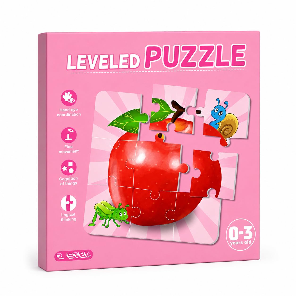 Leveled Apple Puzzle For Toddlers Ages 03 Years Educational Fruit Jigsaw HandEye Coordination Fine Motor Skills Cognitive Deve