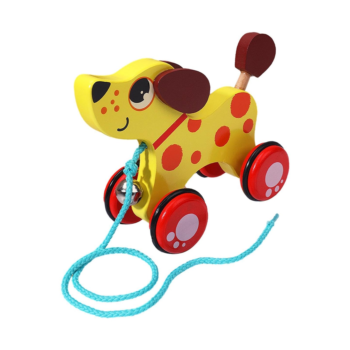 Atorse Handmade Wooden Pull Toy Animal Push And Pull Along Toys For Girls Kids Dog|Baby | Toys For Baby | Developmental Baby Toy