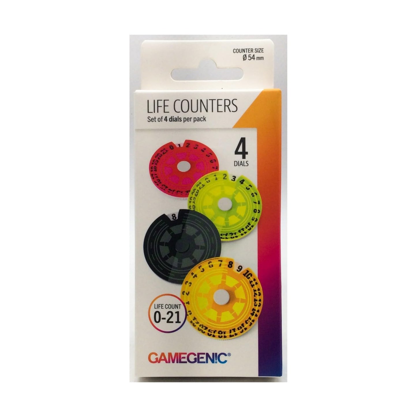 Life Counters Single Dials (4 Pack) | Count Life or Victory Points | Use with Tabletop Games  Collectible Card Games and Living Card Games | enhanced Acrylic | Made by Gamegenic