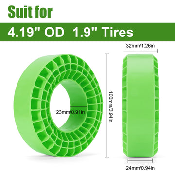 INJORA Silicone Rubber Inserts Foam for 106-108mm 1.9'' Tires(Small Green)