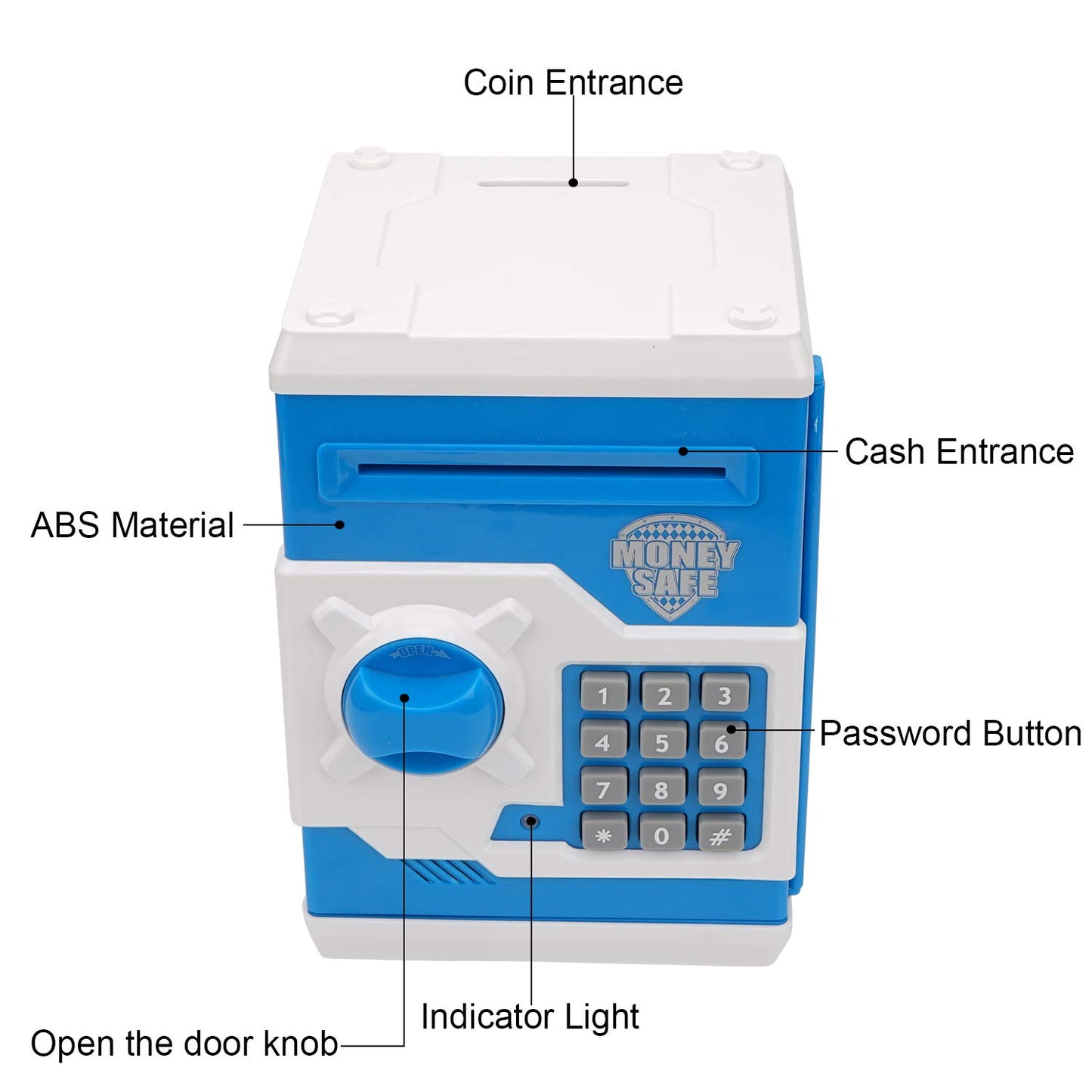 Adevena Electronic Piggy Bank, Mini ATM Password Money Bank Cash Coins Saving Box for Kids, Cartoon Safe Bank Box Perfect Toy Gi