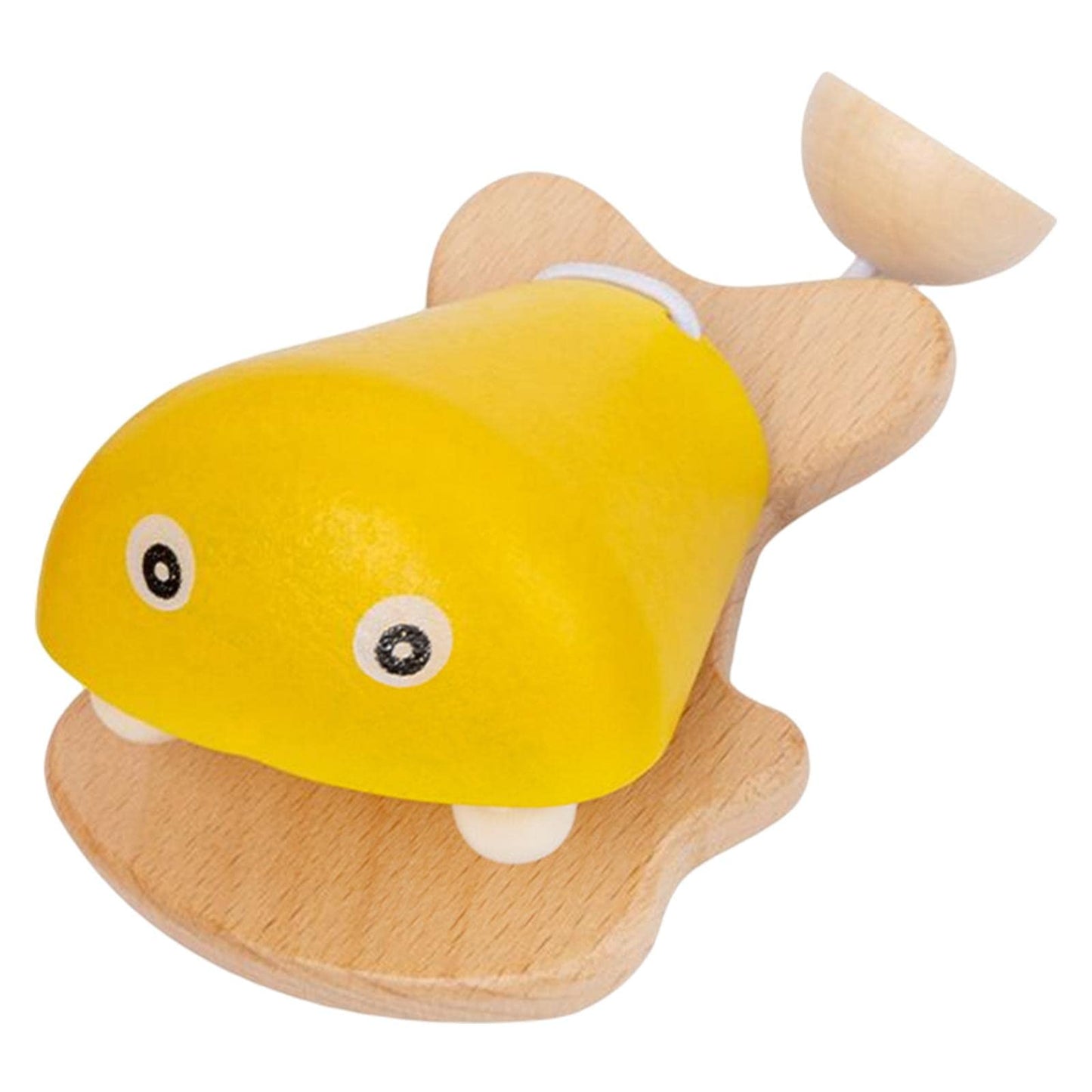 Ilsmysutra Mini Wooden Fish Castanet Toy Cartoon For Musical Instruments Toy 18 Months+ Yellow