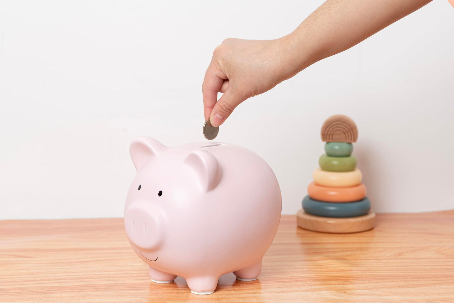 Kate & Milo Ceramic Piggy Bank - Pink, One Size, Ideal for Kids, Perfect Nursery Décor & Gift (Model 94113)