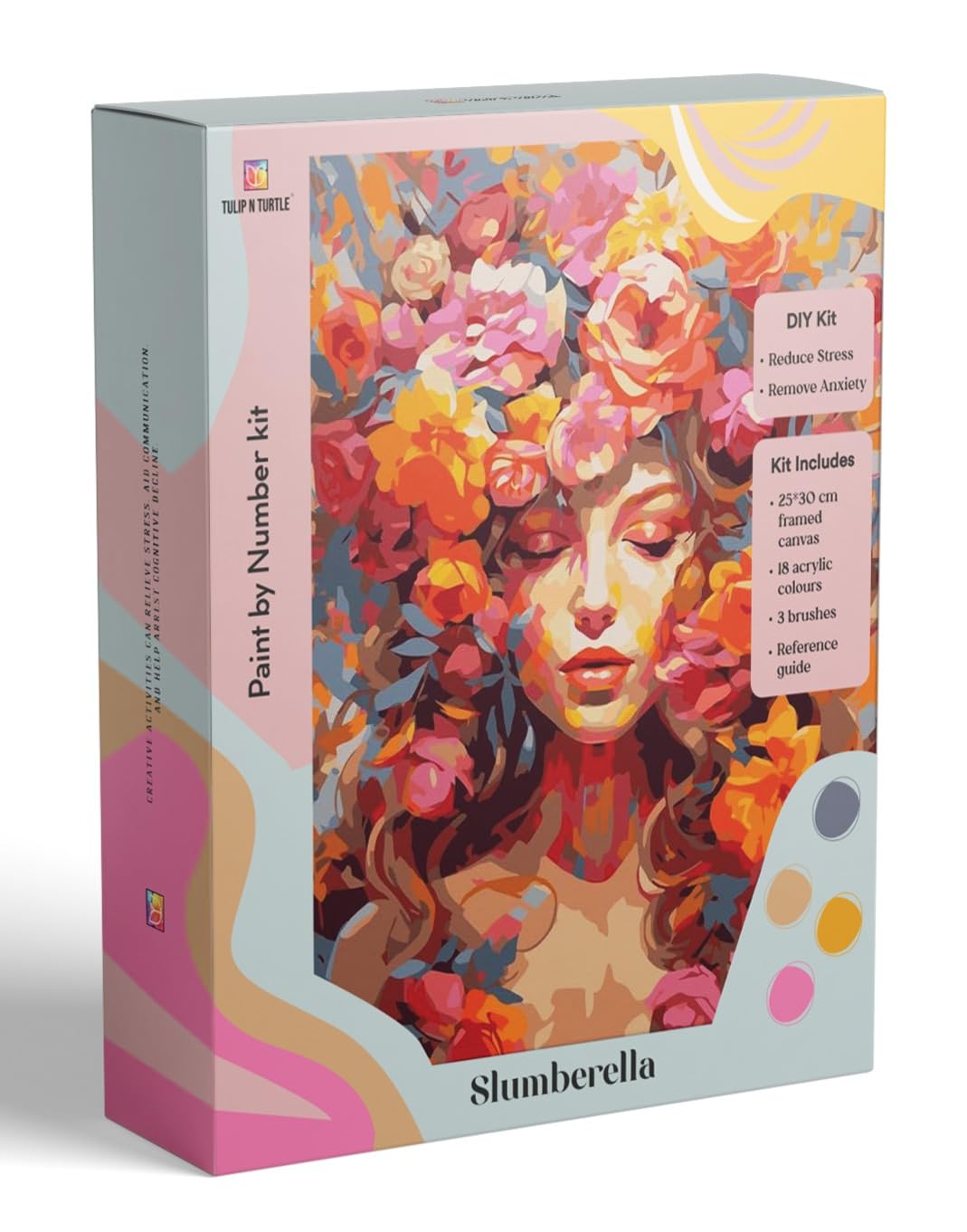 Tulip N Turtle Slumberella Framed Diy Acrylic Paint By Number Kit For Adults Beginner Canvas Painting By Number Acrylic Painting