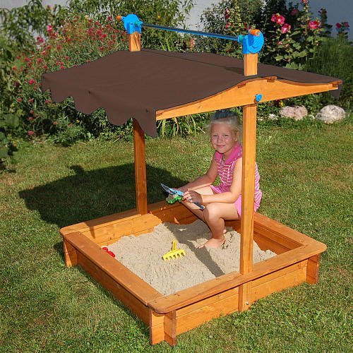 Exaco Felix Adjustable Roof Sandbox, 40 X 51 Inches, Orange-Brown