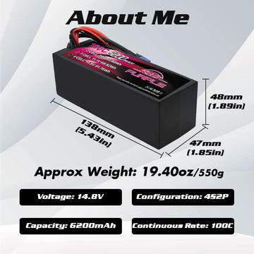 CNHL 6200mAh 4S Lipo Battery 100C 14.8V lipo Battery Hard Case with EC5 Plug for RC Car Racing Truck Boat Tank Buggy Truggy(2 Pa