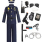 Miulruma Cop Costume For Kids Boys Police Officer Costume Suit With Hat Toddler Halloween Costume Outfit Set With Stuff Toy Acce