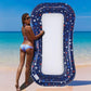 Poorafters Blue Ultra-Comfort Cooling Pool Float Lounge Extra-Large Fabric-Covered Inflatable Raft With Cup Holder Floating Loun