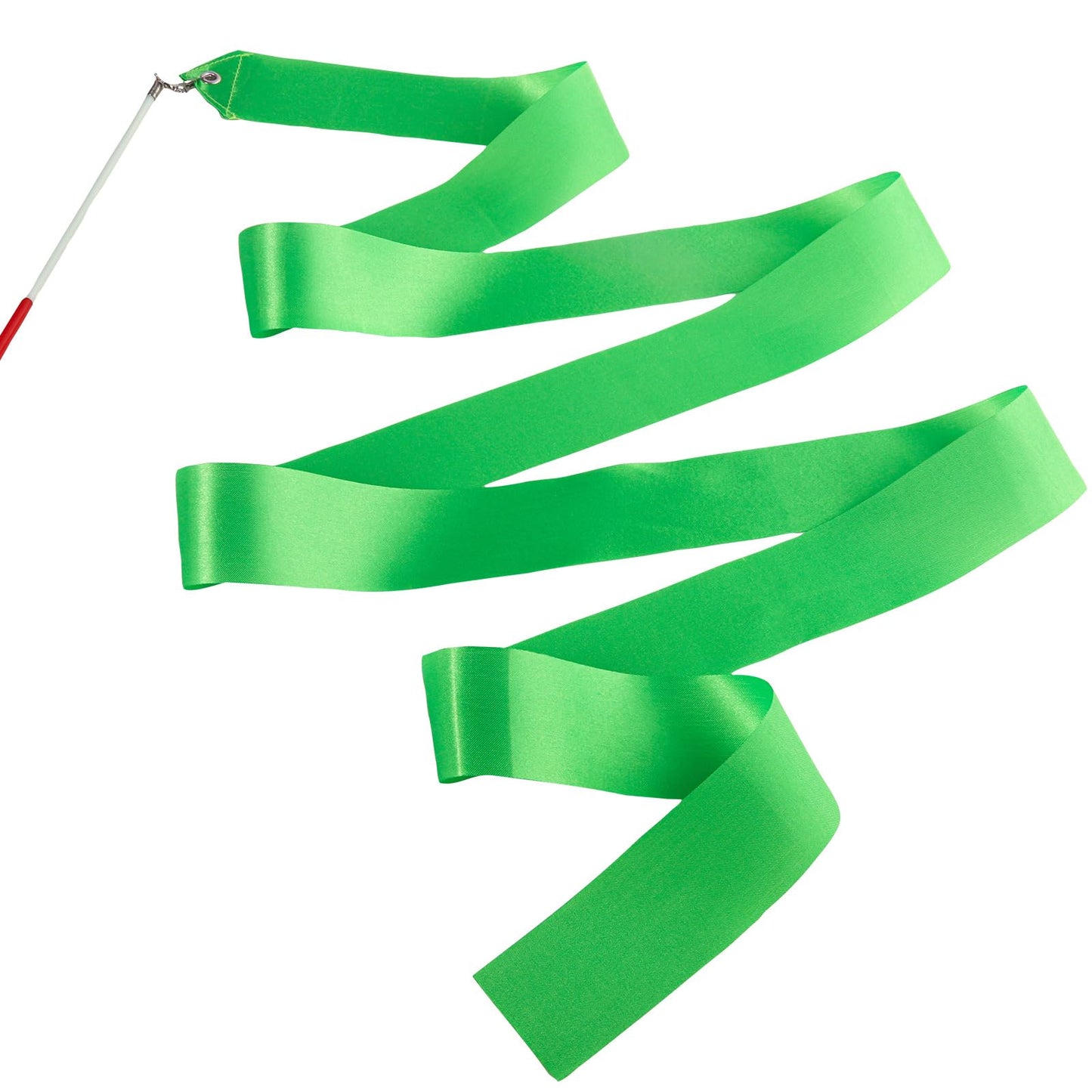 Hiunicorn 12Pcs Green Dance Ribbon For Kids Graduation Spring Easter Party Streamer Decoration Boys Girls Twirling Ribbon Streamer Wands