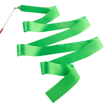 Hiunicorn 12Pcs Green Dance Ribbon For Kids Graduation Spring Easter Party Streamer Decoration Boys Girls Twirling Ribbon Streamer Wands