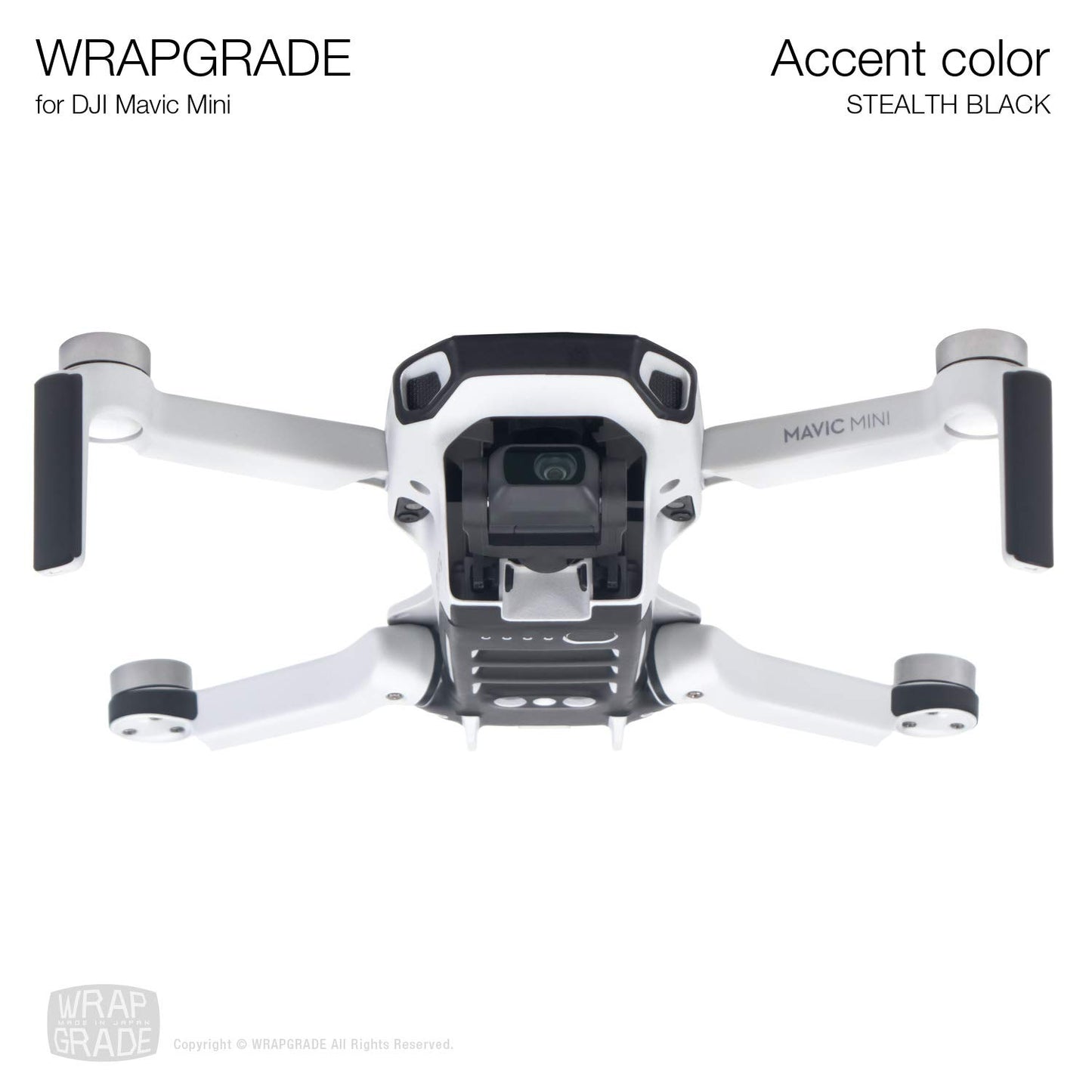 Wrapgrade Skin Compatible With Dji Mavic Mini | Accent Color (Stealth Black)